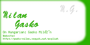 milan gasko business card